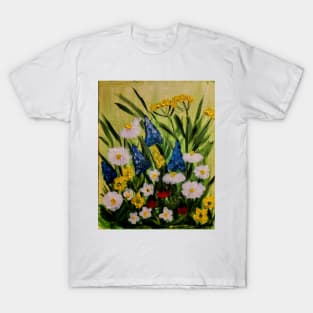 wild abstract mixed flowers in the field T-Shirt